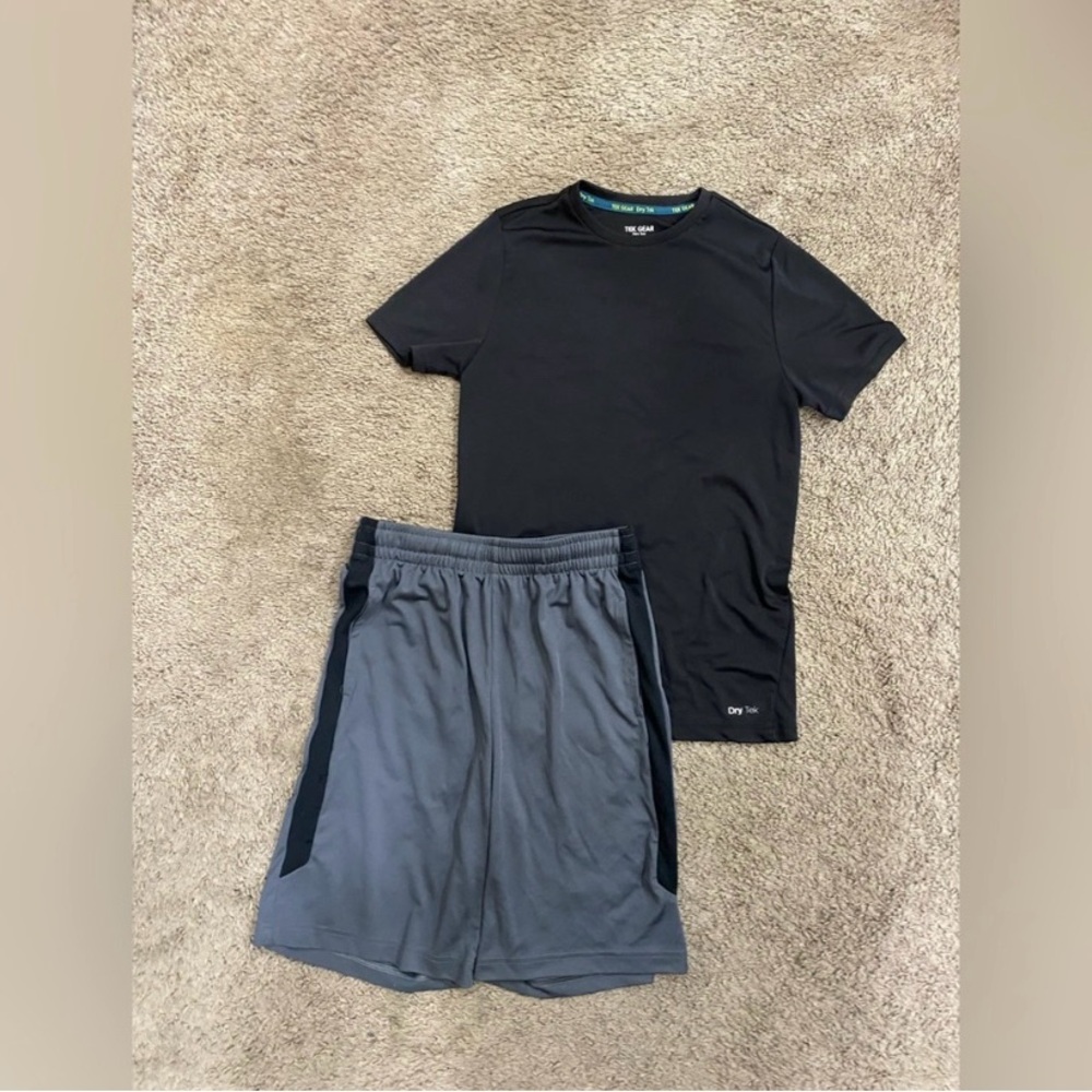 Boys Tek Gear Activewear set Size Large 14/16 blk/dark grey